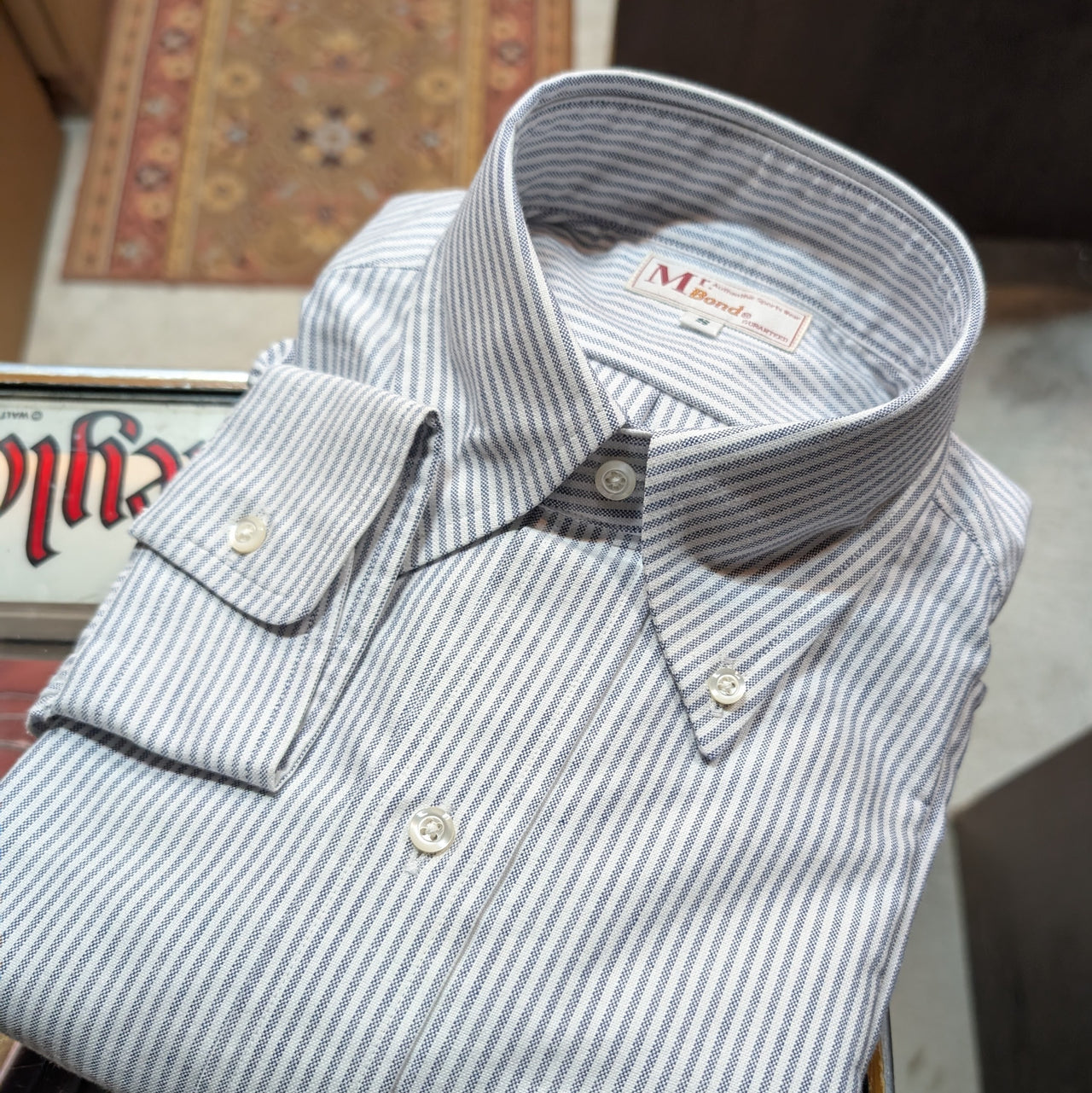 Full Open Shirts　= L/S cotton candystripe =