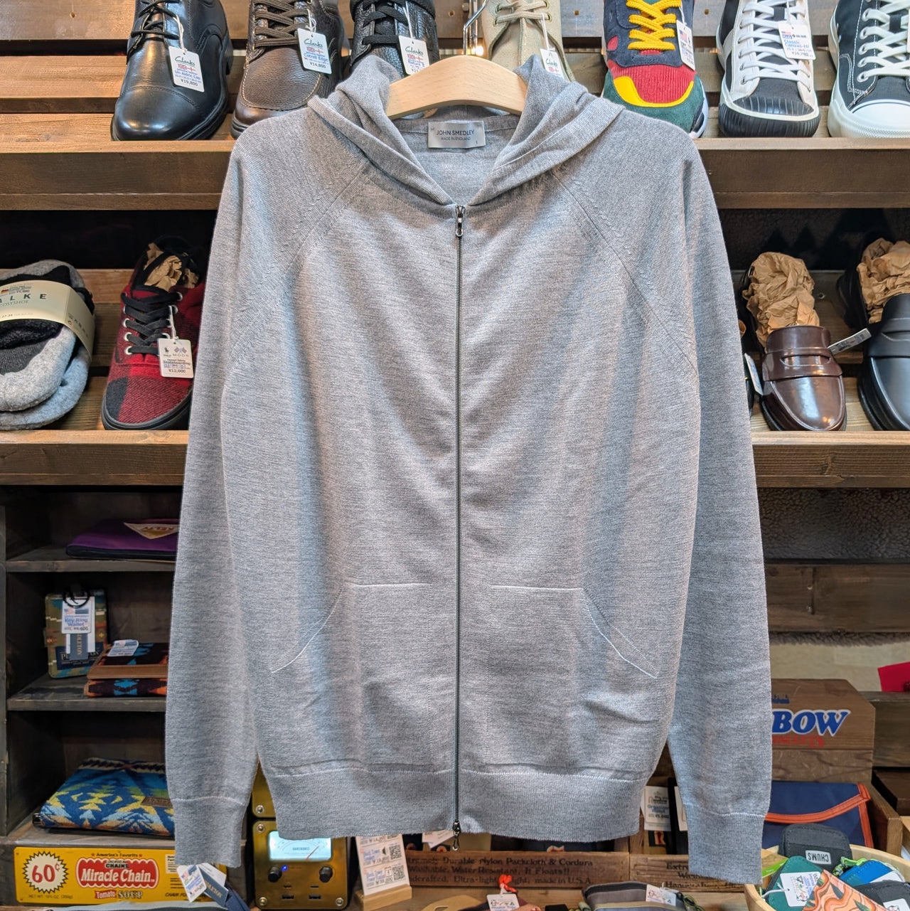 Double-Zip Hoody　= 100% extrafine merino wool 24G knit =